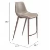 Zuo Modern Magnus Counter Stool in Brown and Walnut - With Dimensions - Zuo Modern Magnus Counter Stool in Brown and Walnut - With Dimensions