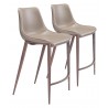 Zuo Modern Magnus Counter Stool in Brown and Walnut - Set of 2