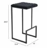 Zuo Modern Element Barstool in Black - With Dimension - Zuo Modern Element Barstool in Black - With Dimension