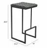 Zuo Modern Element Barstool in Gray - With DImensions - Zuo Modern Element Barstool in Gray - With DImensions