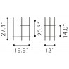 Zuo Modern William Side Table Black and Gold - Dimension Sheet