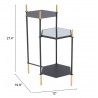 Zuo Modern William Side Table Black and Gold - With Dimension
