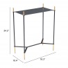 Zuo Modern Austin Side Table Black and Gold - With Dimensions