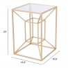 Zuo Modern Canyon Side Table Gold - With Dimension