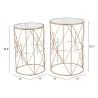 Zuo Modern Hadrian Side Table Set in Gold - With Dimensions