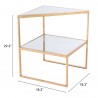 Zuo Modern Planes Side Table Gold - With Dimensions