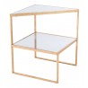 Zuo Modern Planes Side Table Gold - Side Angle