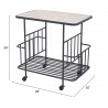 Zuo Modern Argus Bar Cart in Black - With Dimensions