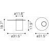 Zuo Modern Emi Coffee Table Antique Bronze - Dimensions Sheet