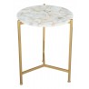 Zuo Modern Haru Side Table White and Gold - Top Angled