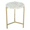 Zuo Modern Haru Side Table White and Gold - Top Angled - Zuo Modern Haru Side Table White and Gold - Top Angled