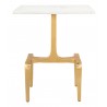 Zuo Modern Clement Side Table White and Gold - Front