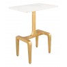 Zuo Modern Clement Side Table White and Gold - Angled