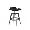 Bancroft Adjustable Stool - Onyx - Angled