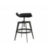 Bancroft Adjustable Stool - Onyx - Front - Bancroft Adjustable Stool - Onyx - Front
