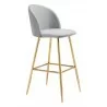 Zuo Modern Cozy Barstool Gray and Gold - Angled - Zuo Modern Cozy Barstool Gray and Gold - Angled