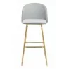 Zuo Modern Cozy Barstool Gray and Gold - Front - Zuo Modern Cozy Barstool Gray and Gold - Front