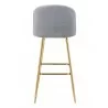 Zuo Modern Cozy Barstool Gray and Gold - Back - Zuo Modern Cozy Barstool Gray and Gold - Back