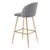 Zuo Modern Cozy Barstool Gray and Gold - Back Angled