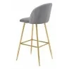 Zuo Modern Cozy Barstool Gray and Gold - Back Angled - Zuo Modern Cozy Barstool Gray and Gold - Back Angled