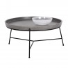 Sunpan Remy Coffee Table in Black and Grey - Angled with Decor