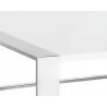 Sunpan Dalton Coffee Table - Square in High Gloss White and Stainless Steel Frame - Edge Frame Close-up - Sunpan Dalton Coffee Table - Square in High Gloss White and Stainless Steel Frame - Edge Frame Close-up