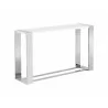 Sunpan Dalton Console Table in High Gloss White and Stainless Steel - Angled - Sunpan Dalton Console Table in High Gloss White and Stainless Steel - Angled