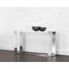 Sunpan Dalton Console Table in High Gloss White and Stainless Steel - Lifestyle