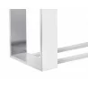 Sunpan Dalton Console Table in High Gloss White and Stainless Steel - Leg Edge Close-up - Sunpan Dalton Console Table in High Gloss White and Stainless Steel - Leg Edge Close-up