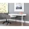  Sunpan Dalton Desk in High Gloss White and Stainless Steel Frame - Lifestyle