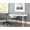  Sunpan Dalton Desk in High Gloss White and Stainless Steel Frame - Lifestyle -  Sunpan Dalton Desk in High Gloss White and Stainless Steel Frame - Lifestyle