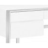  Sunpan Dalton Desk in High Gloss White and Stainless Steel Frame - Edge Close-up