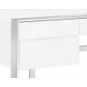  Sunpan Dalton Desk in High Gloss White and Stainless Steel Frame - Edge Close-up -  Sunpan Dalton Desk in High Gloss White and Stainless Steel Frame - Edge Close-up