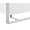  Sunpan Dalton Sideboard in High Gloss White and Stainless Steel Frame  - Leg Frame Edge