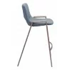Zuo Modern Desi Counter Stool Azure Gray and Walnut - Side View - Zuo Modern Desi Counter Stool Azure Gray and Walnut - Side View