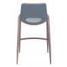 Zuo Modern Desi Counter Stool Azure Gray and Walnut - Back View