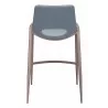 Zuo Modern Desi Counter Stool Azure Gray and Walnut - Back View - Zuo Modern Desi Counter Stool Azure Gray and Walnut - Back View