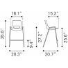 Zuo Modern Desi Counter Stool - Dimension Sheet