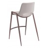 Zuo Modern Desi Counter Stool in Beige and Walnut - Back Angled