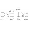 Zuo Modern Davis Coffee Table Set in White and Black - Dimension Sheet