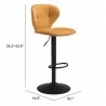 Zuo Modern Salem Barstool in Yellow - With Dimensions - Zuo Modern Salem Barstool in Yellow - With Dimensions