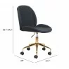 Zuo Modern Miles Office Chair Black - With Dimensions - Zuo Modern Miles Office Chair Black - With Dimensions
