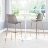 Zuo Modern Tony Barstool in Gray and Gold - Lifestyle 2