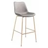 Zuo Modern Tony Barstool in Gray and Gold - Angled - Zuo Modern Tony Barstool in Gray and Gold - Angled