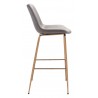 Zuo Modern Tony Barstool in Gray and Gold - Side