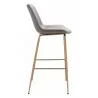 Zuo Modern Tony Barstool in Gray and Gold - Side - Zuo Modern Tony Barstool in Gray and Gold - Side