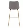 Zuo Modern Tony Barstool in Gray and Gold - Back View - Zuo Modern Tony Barstool in Gray and Gold - Back View