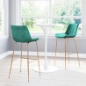 Zuo Modern Tony Barstool in Green and Gold - Lifestyle 2