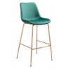 Zuo Modern Tony Barstool in Green and Gold - Angled