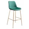 Zuo Modern Tony Barstool in Green and Gold - Angled - Zuo Modern Tony Barstool in Green and Gold - Angled